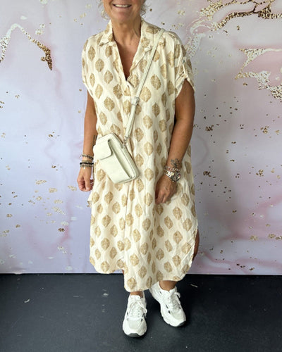 DINI ELEGANTES KLEID MIT V-AUSSCHNITT