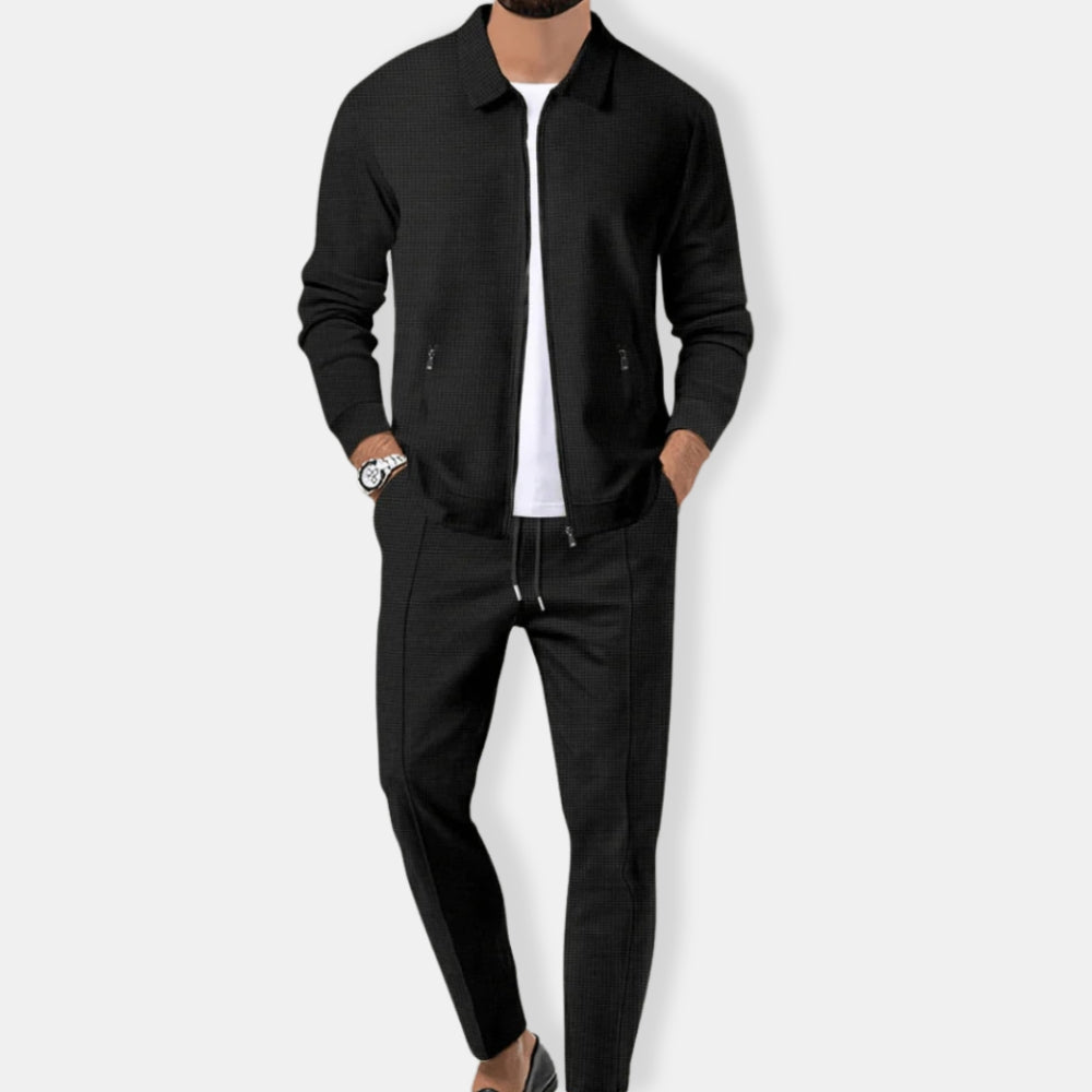 Herren Lässiges Zweiteiliges Trainingsanzug Satz | Mit Reißverschluss