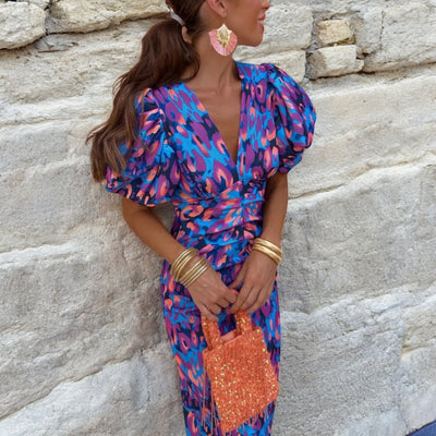 Carole | Lebendiges Party-Kleid mit spektakulären Details