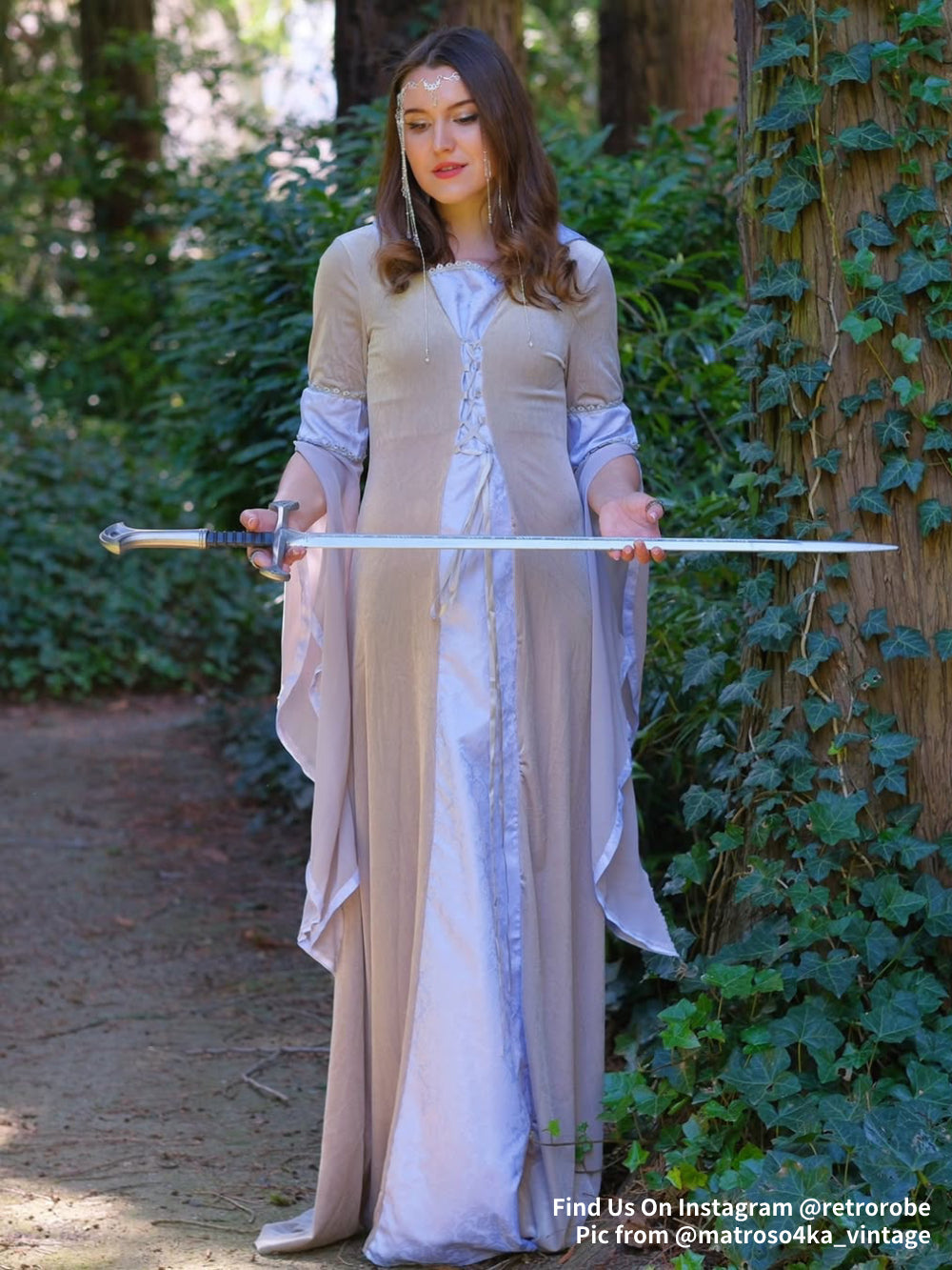 Irish Style Renaissance Dress with Hood Floor Length Design Plus Size