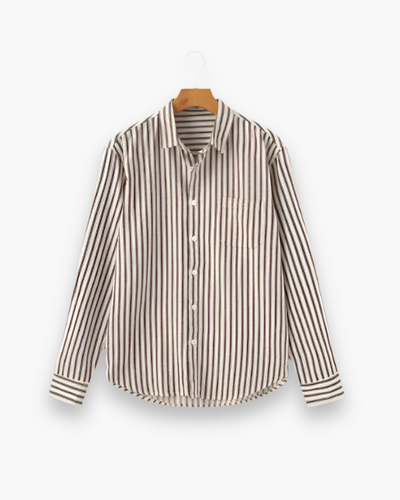 Herren Klassisches Gestreiftes Hemd | Langarm Elegant