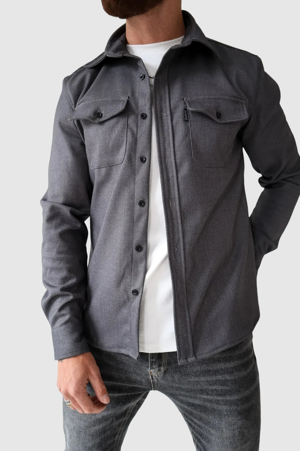 Herren Lässige Utility Button Down-Jacke | Warme