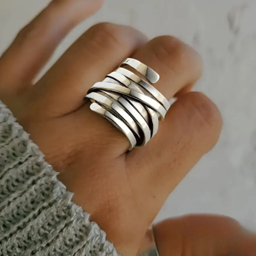 Bertha - Silberne Statement-Wickelring