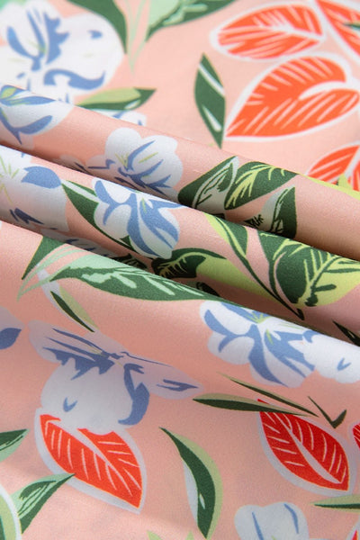 Floral Smocked Square Neck Puff Short Sleeve Midi Dress