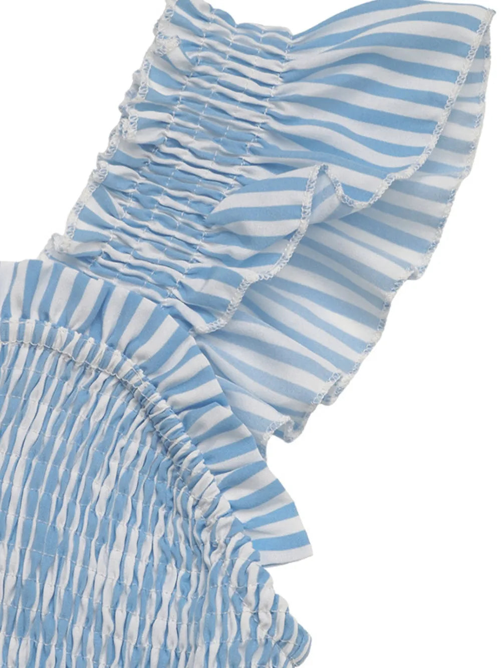 Smocked Striped Wide Striped Midi Dress