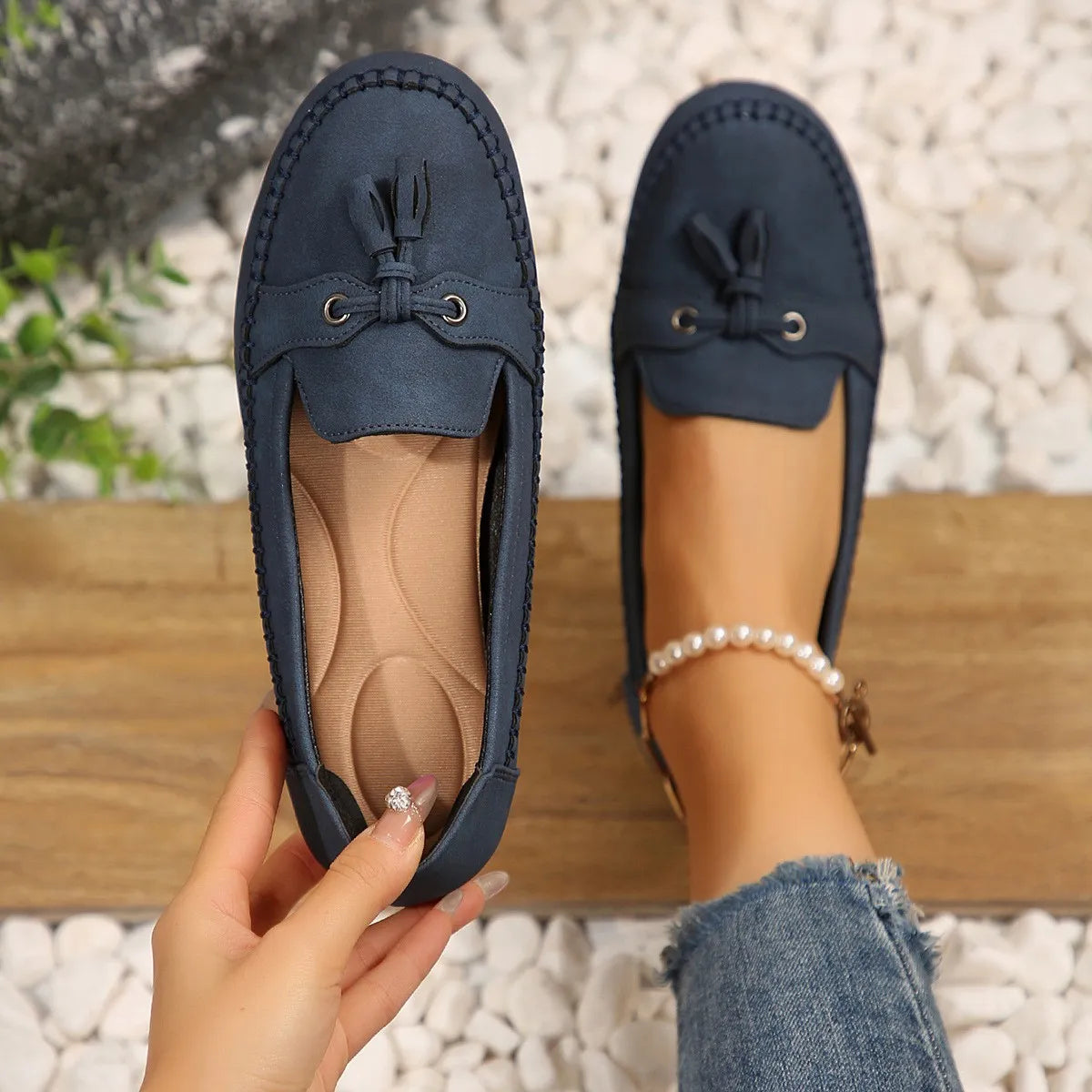 Round Toe Flat Slip-Ons