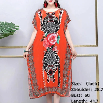 Vanessa | Raffiniertes Maxikleid mit V-Ausschnitt und Druckmuster