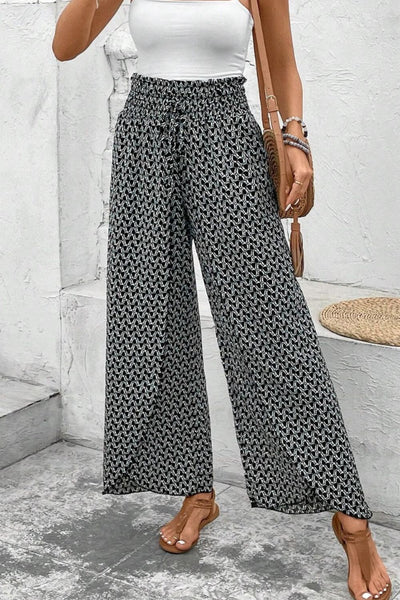 Slit Printed Wide leg Pants