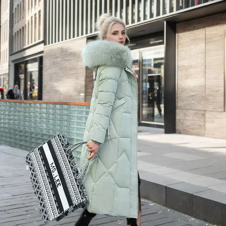 Aurelia Frost | Eleganter Wintermantel mit luxuriösem Kunstpelzkragen