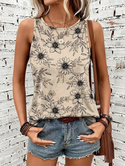 Lilou – Lässiges Sommer Top Mit Blumen Drucken