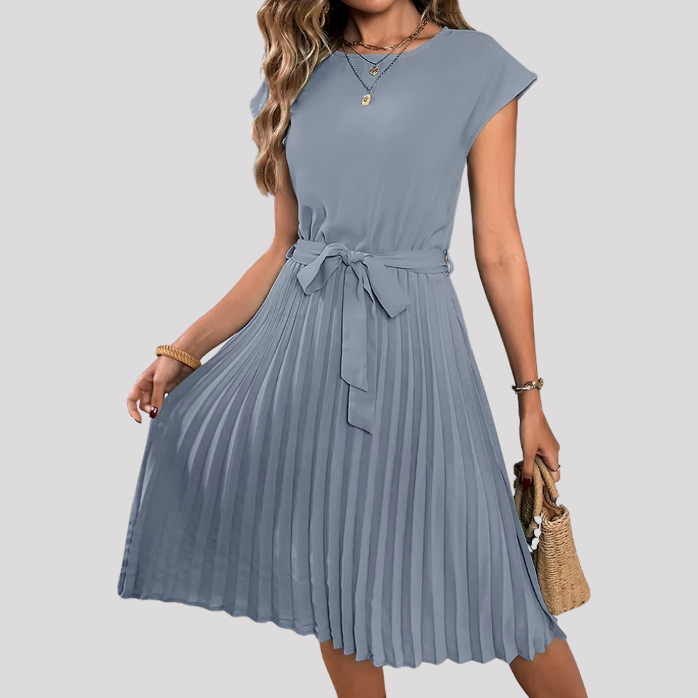 Gabriella - Damen Plisseekleid mit Gürtel