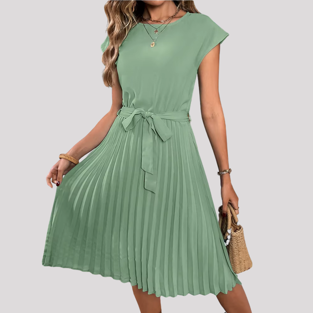 Gabriella - Damen Plisseekleid mit Gürtel