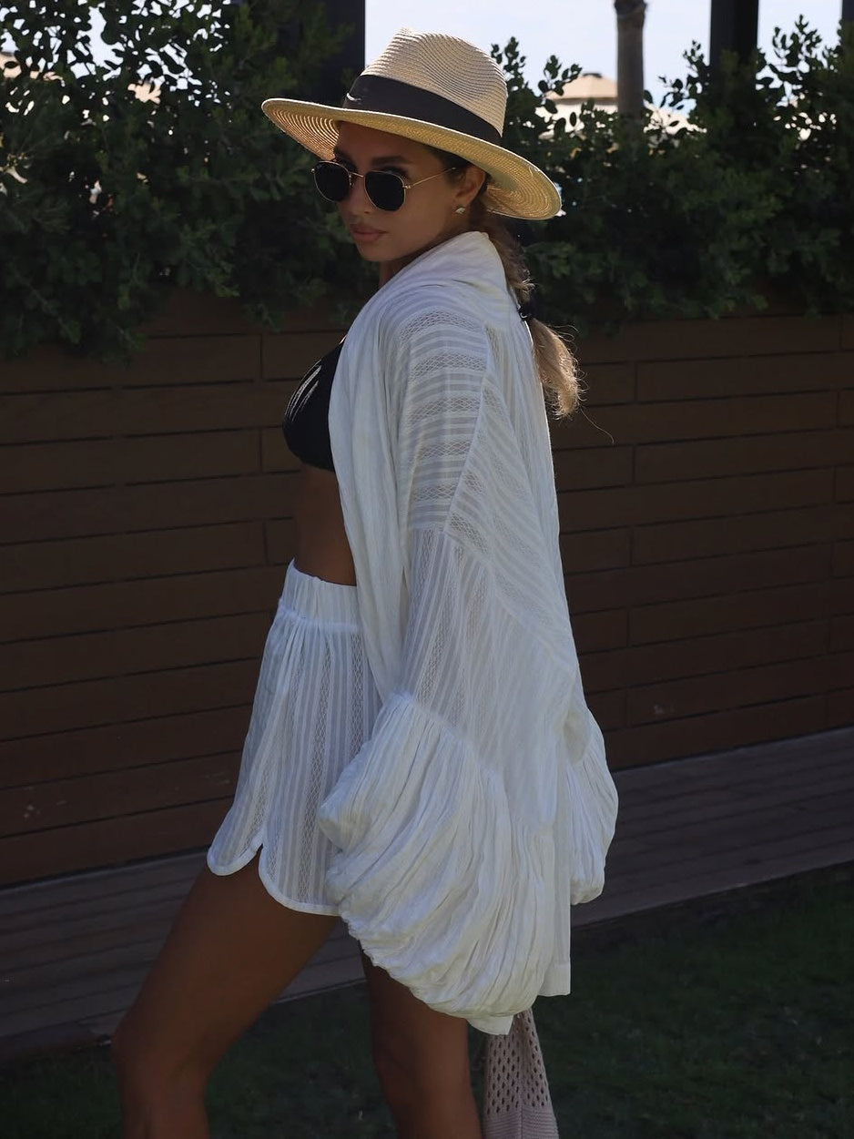 FLARED SLEEVE KIMONO SET