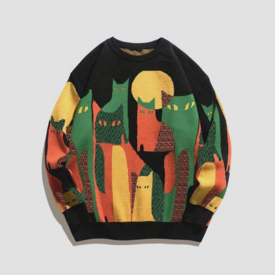 Herren Gedruckt Rundhalsausschnitt Pullover | Langarm