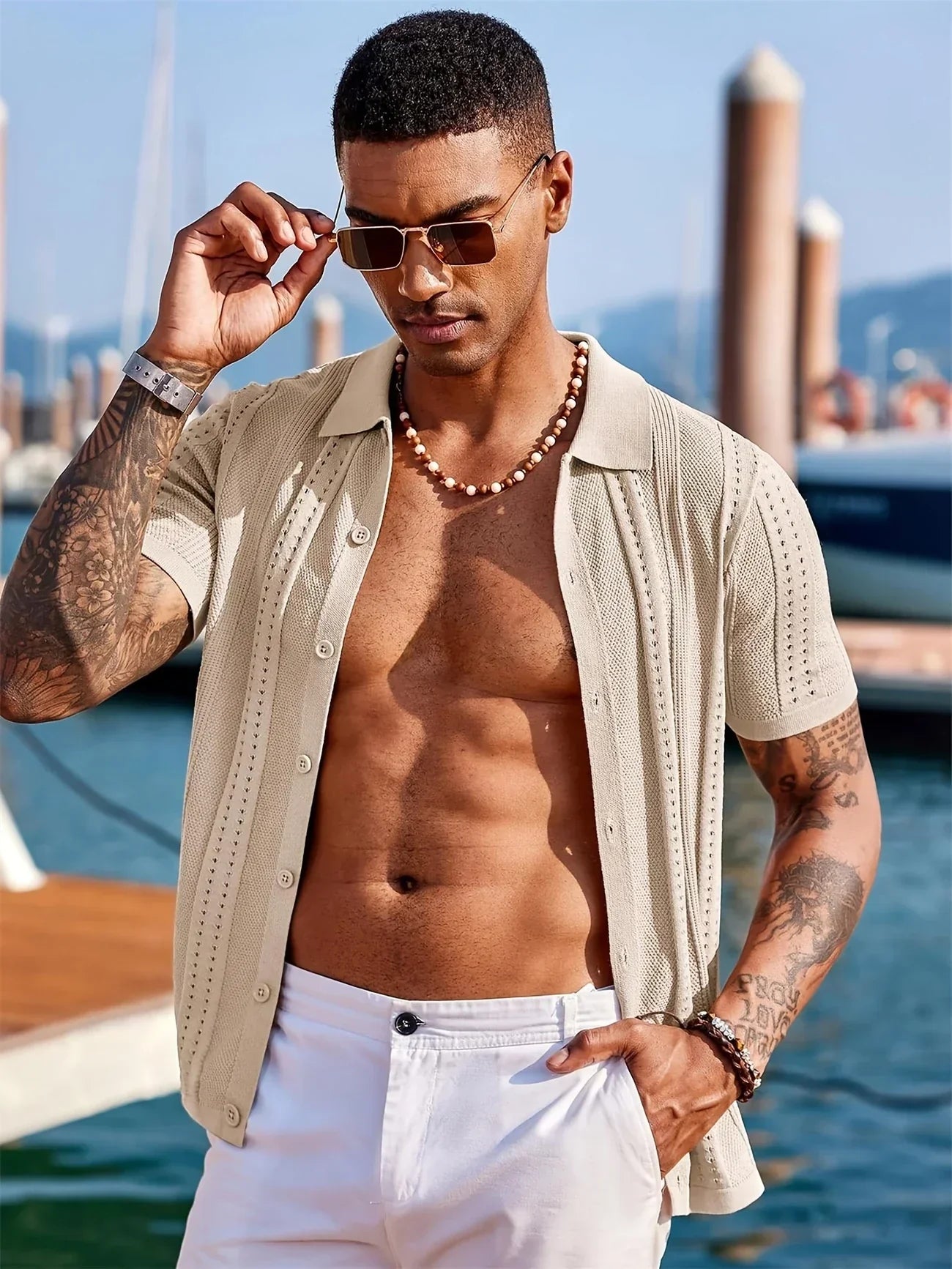 Semyon – Modisches Strickhemd Mit Aufwendigem Muster