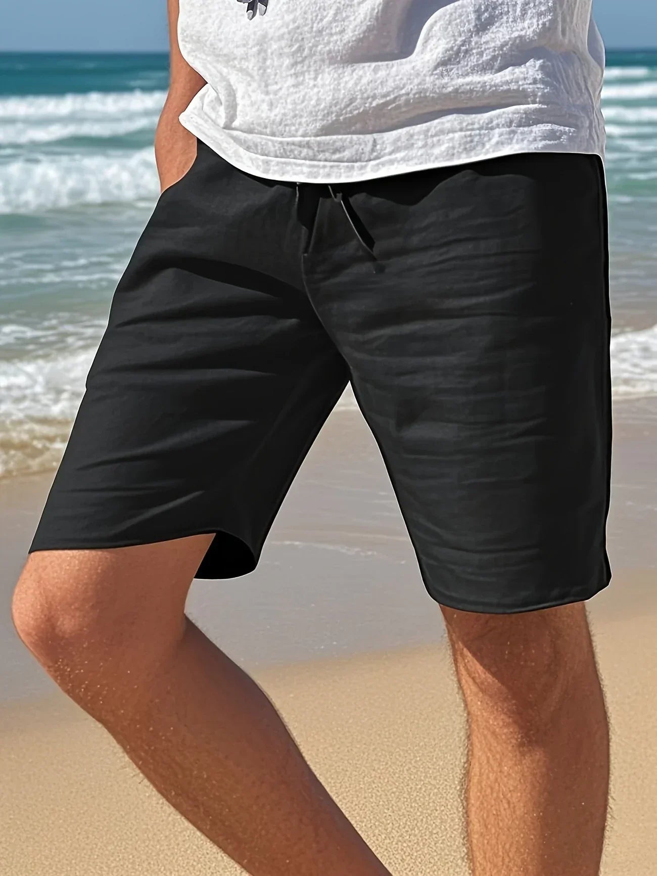 Callan – Lässige Leinen Shorts Mit Tasche