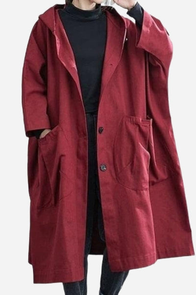Evarah | Burgund Einheitsgröße für alle übergroßen wasserdichten Windjacke