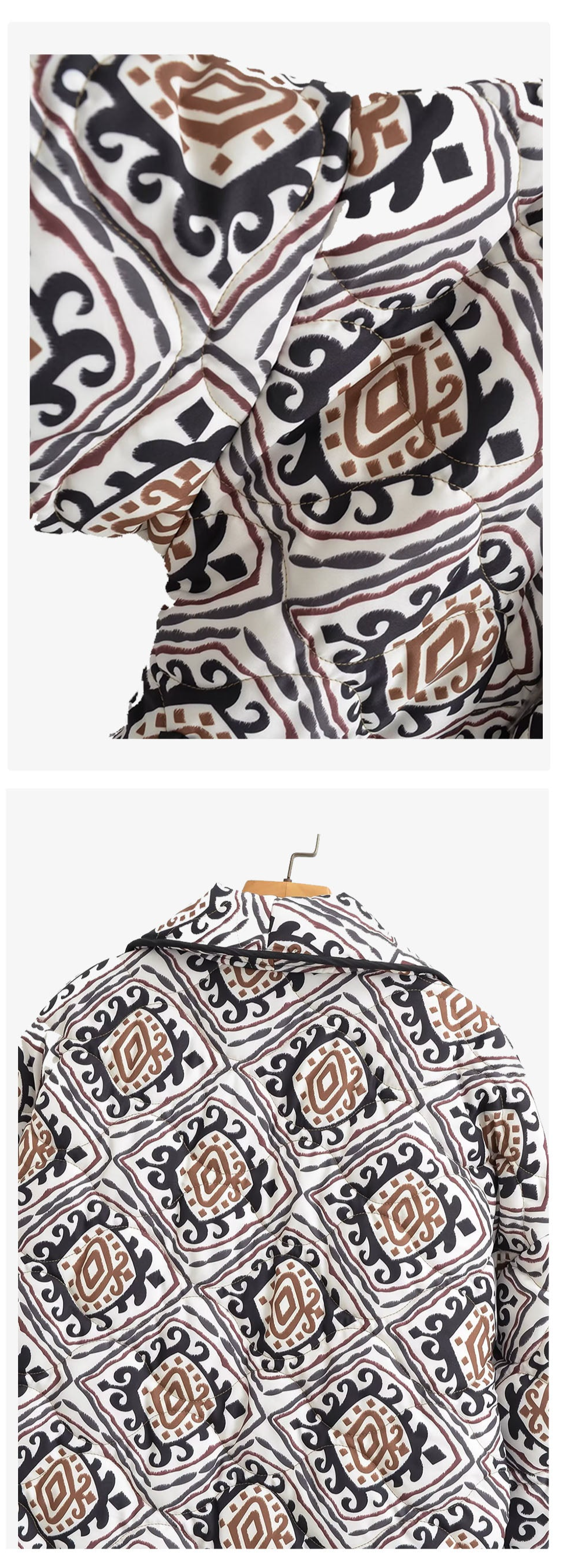 Heidi-Mode | Lässiger Bedruckter Lockere Cardigan