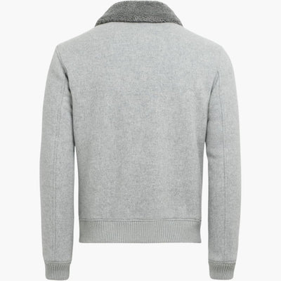 Herren-Bomber jacke mit Reißverschluss und Fleecekragen