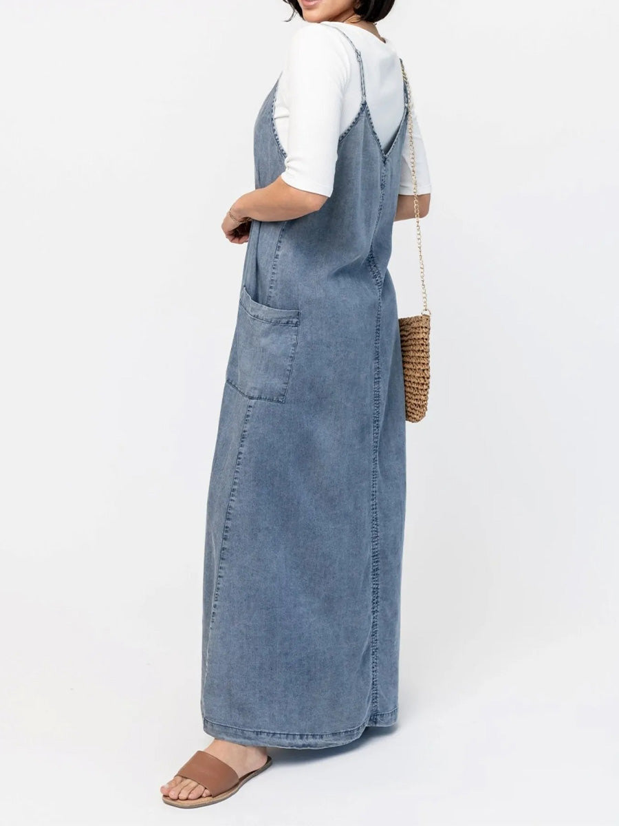 Éricaa - Maxikleid Aus Denim In Lockerer Passform