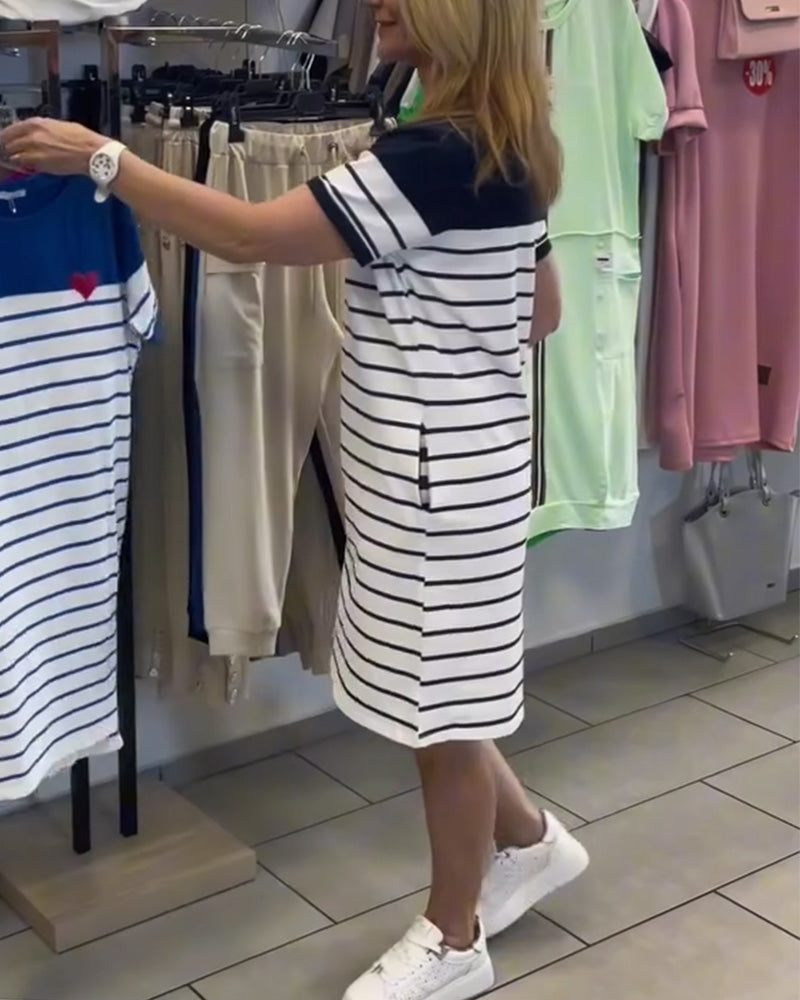 Luella - Lässiges Gestreiftes Kleid Mit Rundhalsausschnitt