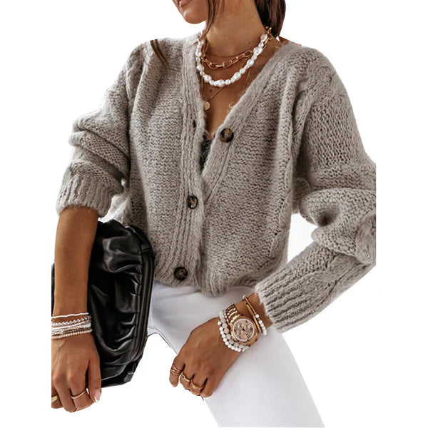 Heidi-Mode | Trendy Strickpullover mit Knöpfen