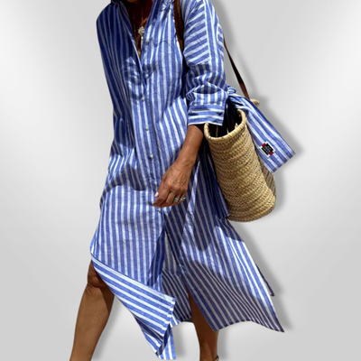 Selina | Gestreiftes Hemdkleid mit modernem Schnitt für stilvolle Frauen