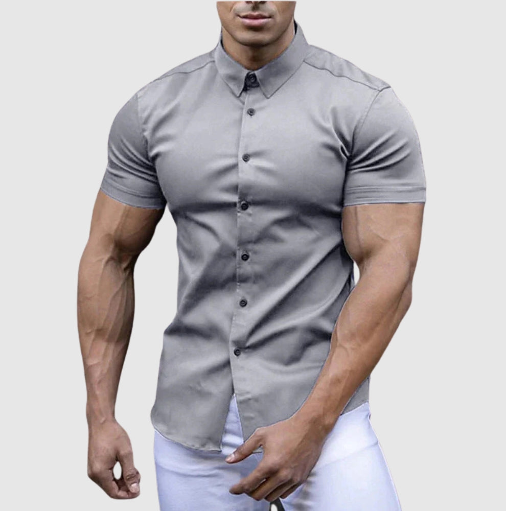 Herren Lässiges Kurzarm Hemd | Slim Fit