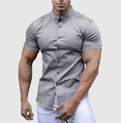 Herren Lässiges Kurzarm Hemd | Slim Fit