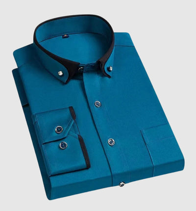 Herren Stilvolles Button Down Hemd | Langarm