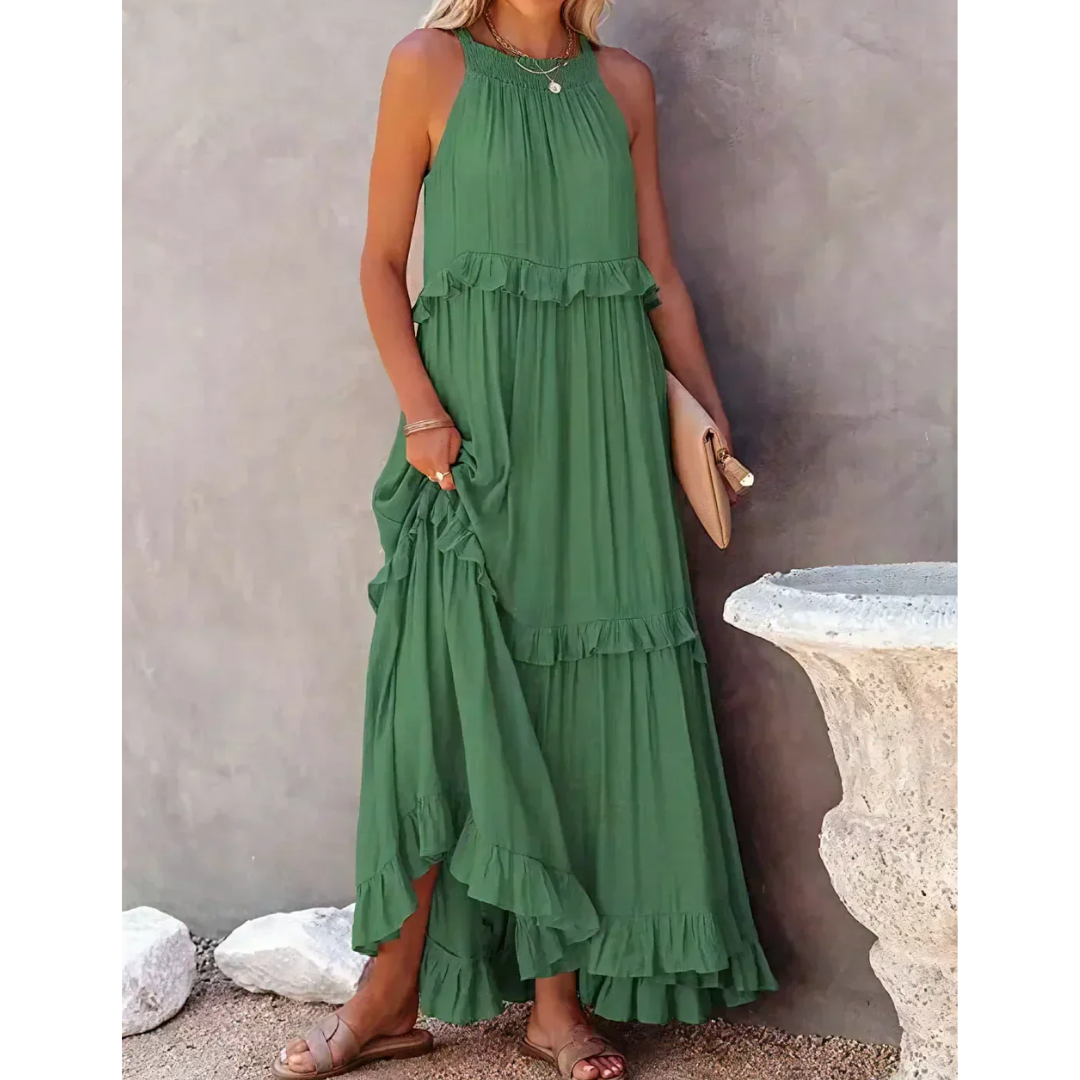 Damen Ausgestelltes ärmelloses Kleid | Maxi