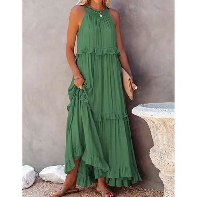 Damen Ausgestelltes ärmelloses Kleid | Maxi