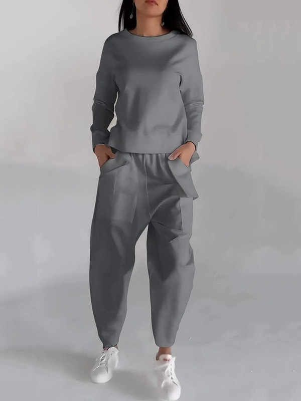 CASUAL RUNDHALS-ZWEITEILER MIT LANGARM