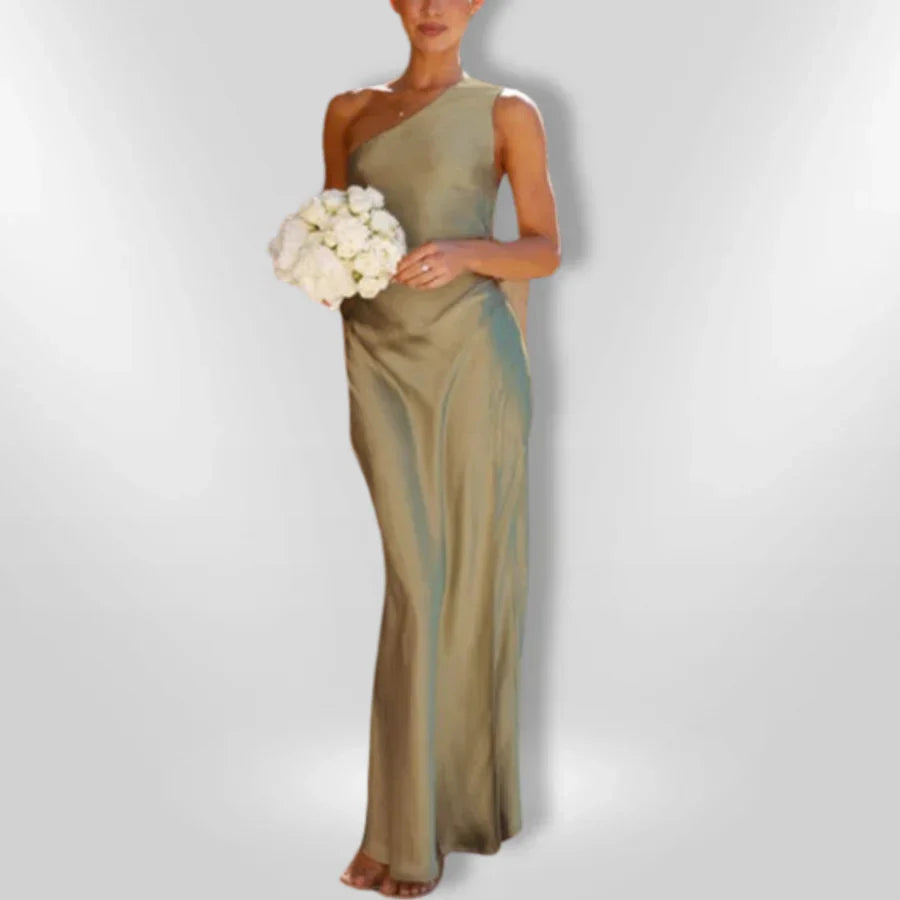 Erminia – Asymmetrisches Kleid mit Schlitz