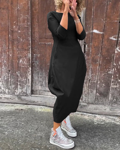 Elegantes Langarmkleid mit Taschen für Damen