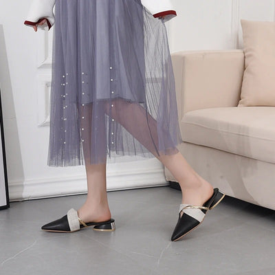 Elegante Spitzen-Zehennießer Maultiere Für Damen – Santina