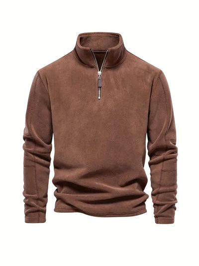 Kordpullover mit halbem reißverschluss