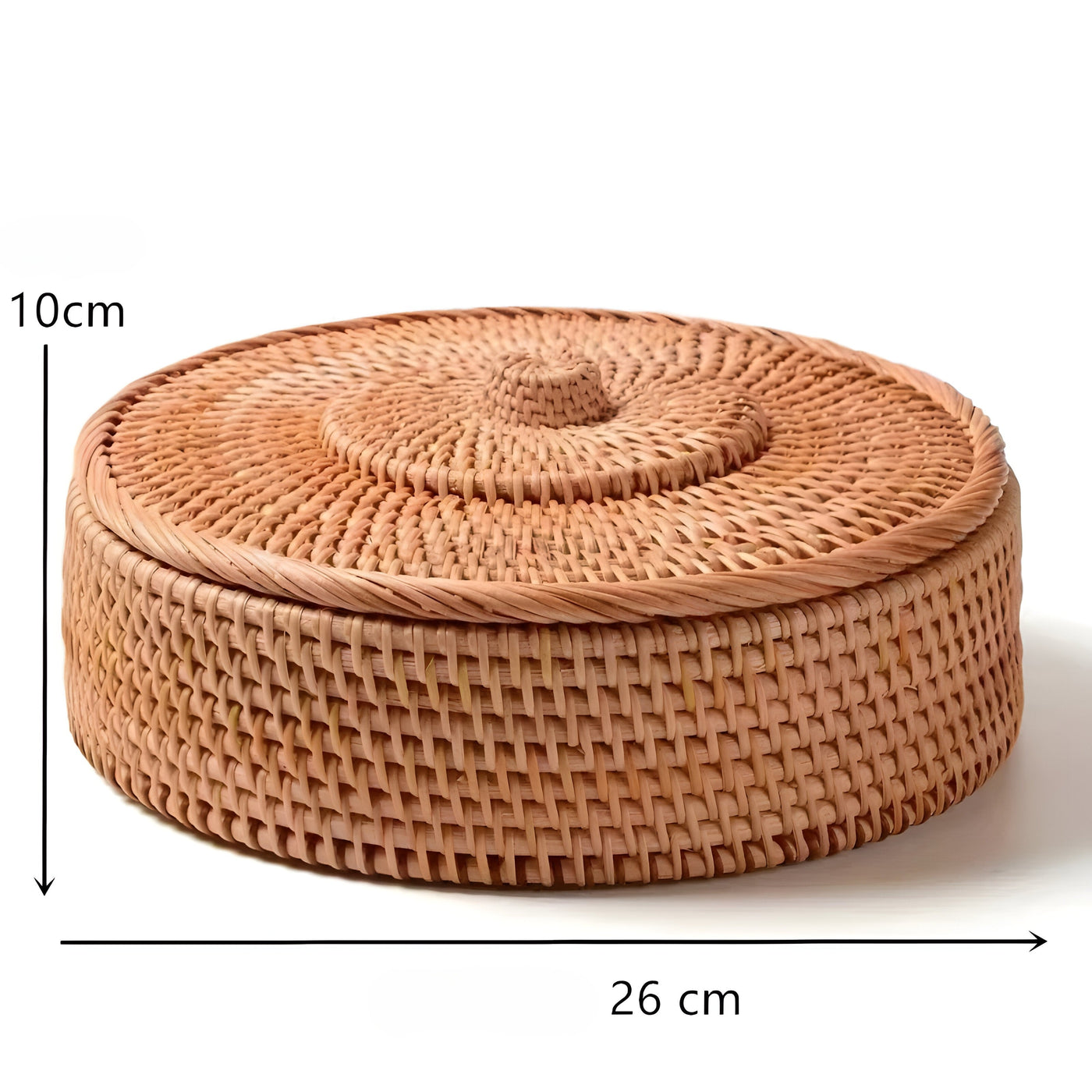 RusticBreeze Basket - Handgefertigte Rattan Aufbewahrungsbox mit Deckel
