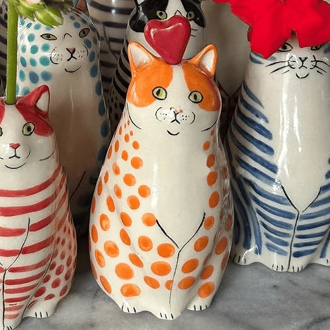 CatCraze – Kollektion Handbemalter Katzenvasen