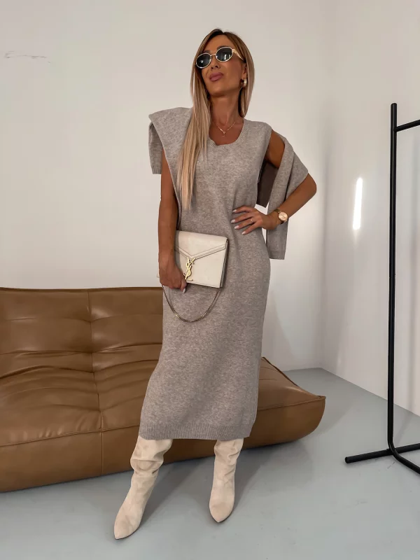Frühlingstrend Fusion | Elegantes Midi-Kleid mit Rollkragenpullover