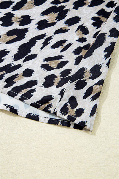 Leopard High Waist Midi Skirt