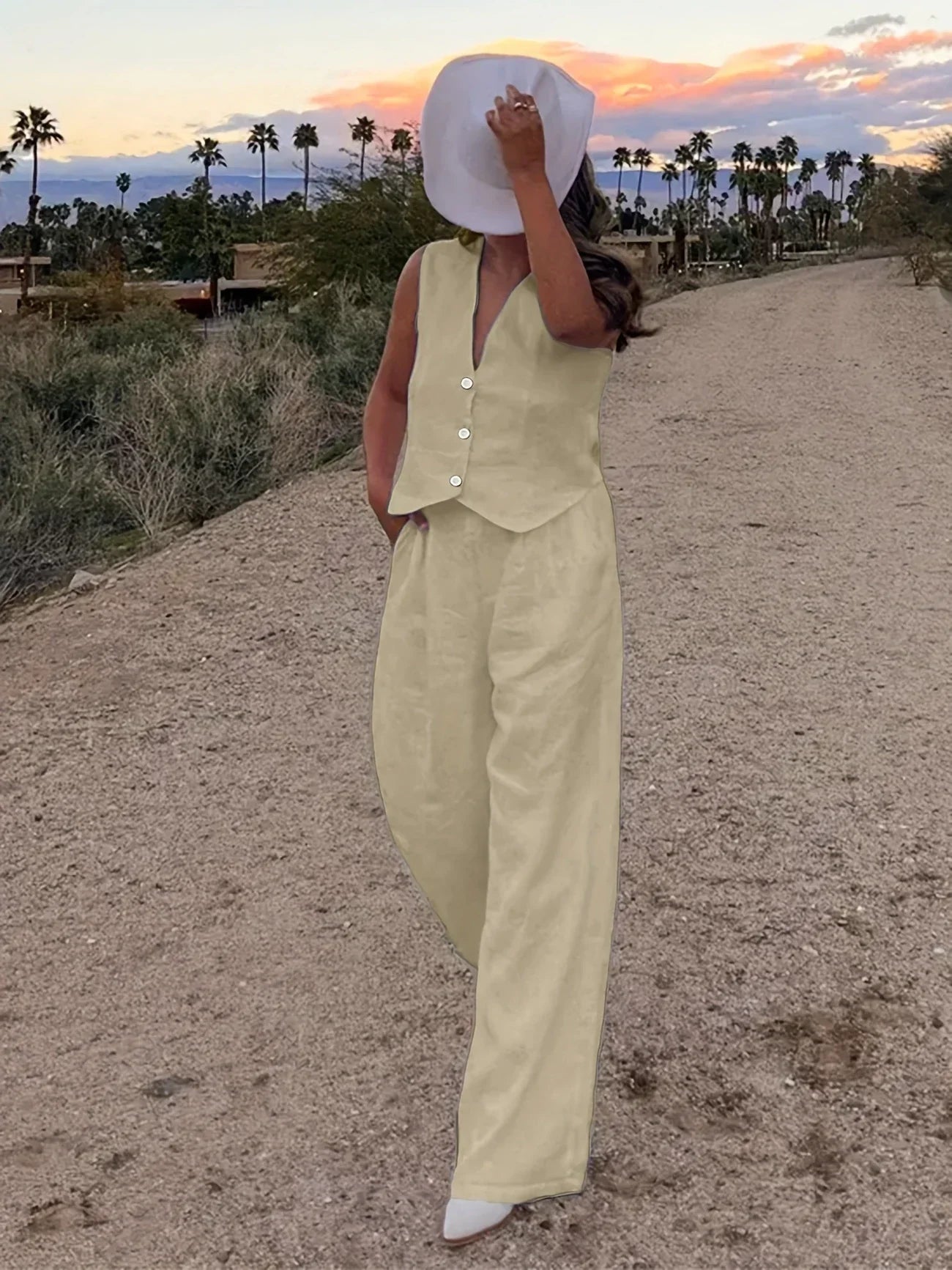 Jorja – Elegantes ärmelloses Zweiteiler Outfit-Set