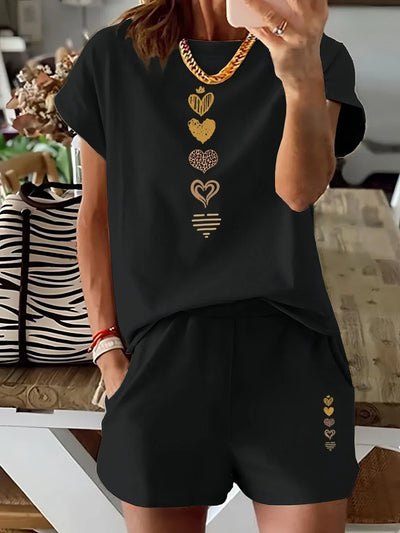 Lyra – Lässiges Zweiteiliges Set Mit Grafik Drucken