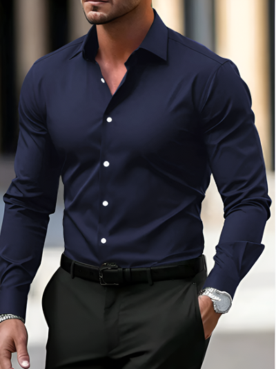 Herren elegantes Langarmhemd | Langarm