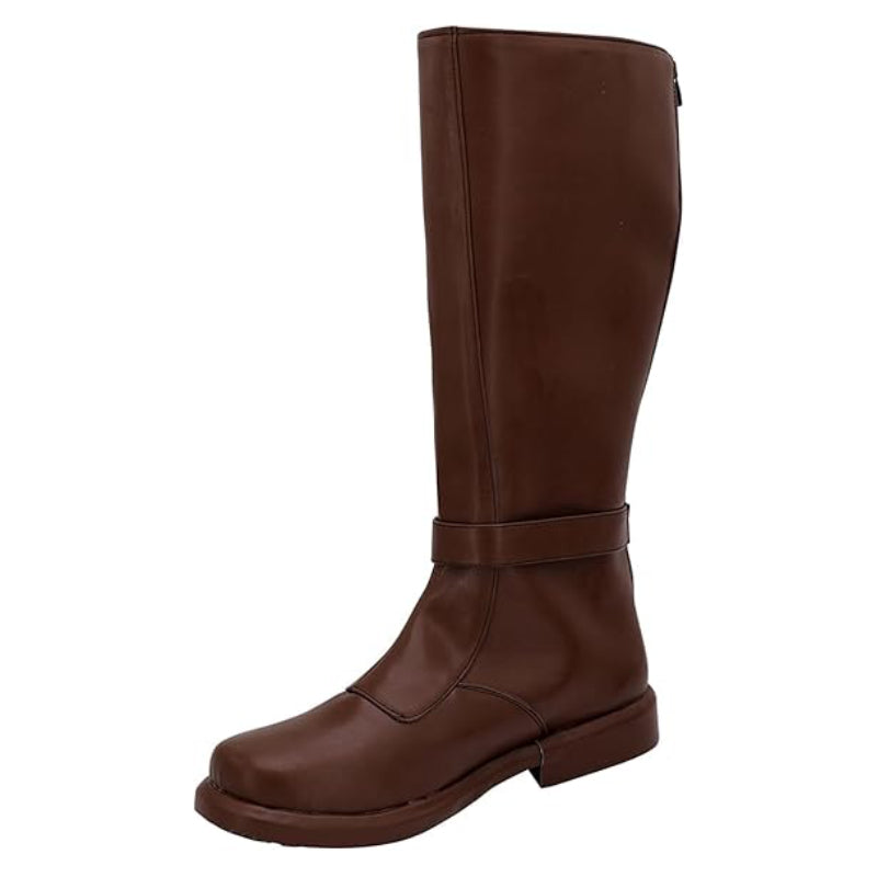 Renaissance Riding Tall Boots Zip-Up Medieval Footwear