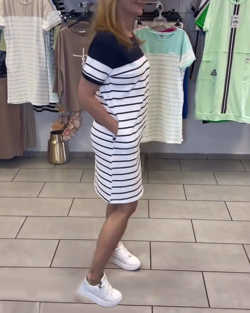 Luella - Lässiges Gestreiftes Kleid Mit Rundhalsausschnitt