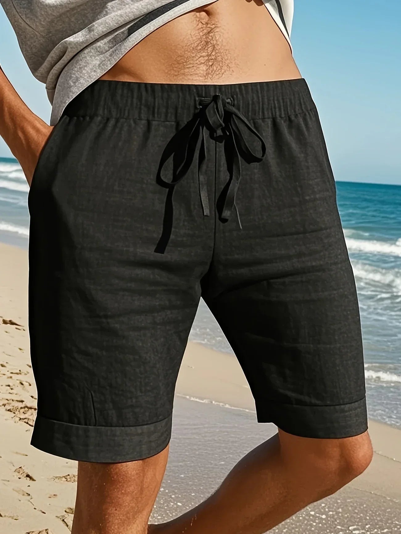Callan – Lässige Leinen Shorts Mit Tasche