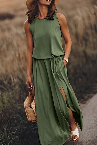 Layla Casual-Kleid | Modernes ärmelloses Kleid mit Ausschnitt