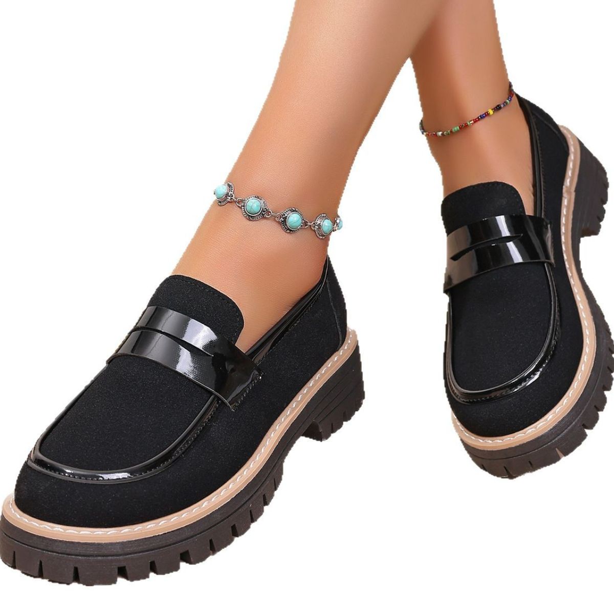 Round Toe Platform Loafers
