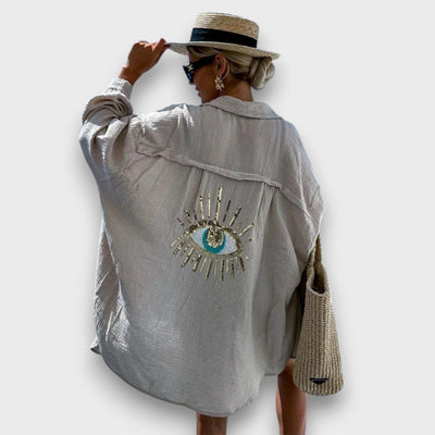 Elira – Oversize-Hemd mit Paillettenstickerei